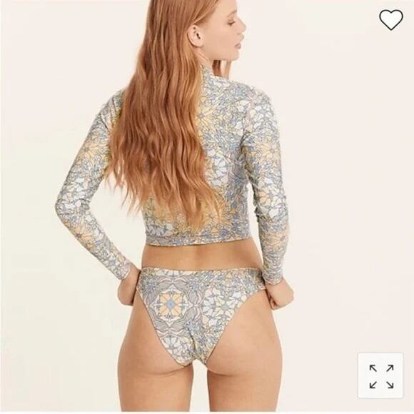 NWT J. Crew Curved Waist Cheeky Bikini Swim Bottom Kaleidoscope Print XL Blue - Picture 5 of 15